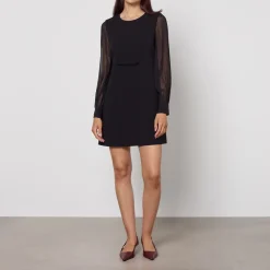 Dresses|Dresses|Dr. Martens Max Mara Studio Ritmo Crepe and Chiffon Dress - UK 8