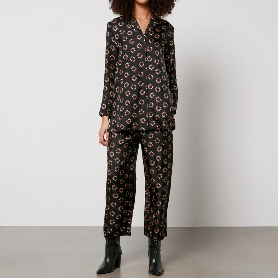 Trousers|Co-Ord Sets|Dr. Martens Max Mara Studio Torbole Cropped Silk Straight-Leg Trousers - UK 8