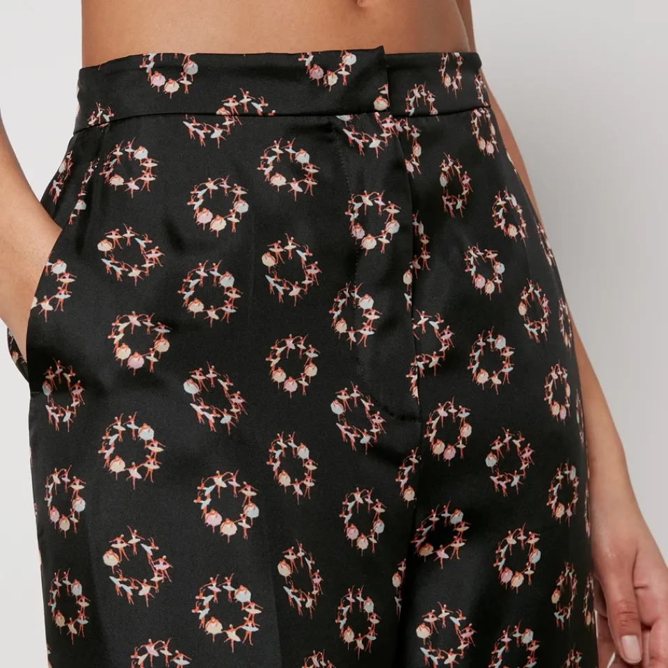 Trousers|Co-Ord Sets|Dr. Martens Max Mara Studio Torbole Cropped Silk Straight-Leg Trousers - UK 8