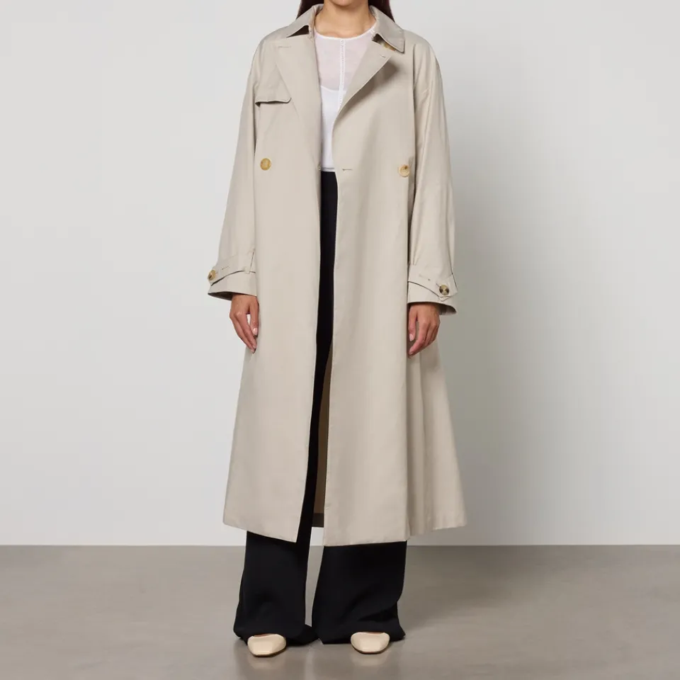 Jackets|Coats|Dr. Martens Max Mara The Cube Strench Cotton-Blend Gabardine Trench - UK 10