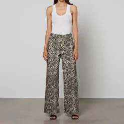 Trousers|Dr. Martens MAX&Co. Parure Snake-Print Cotton-Drill Trousers - UK 10