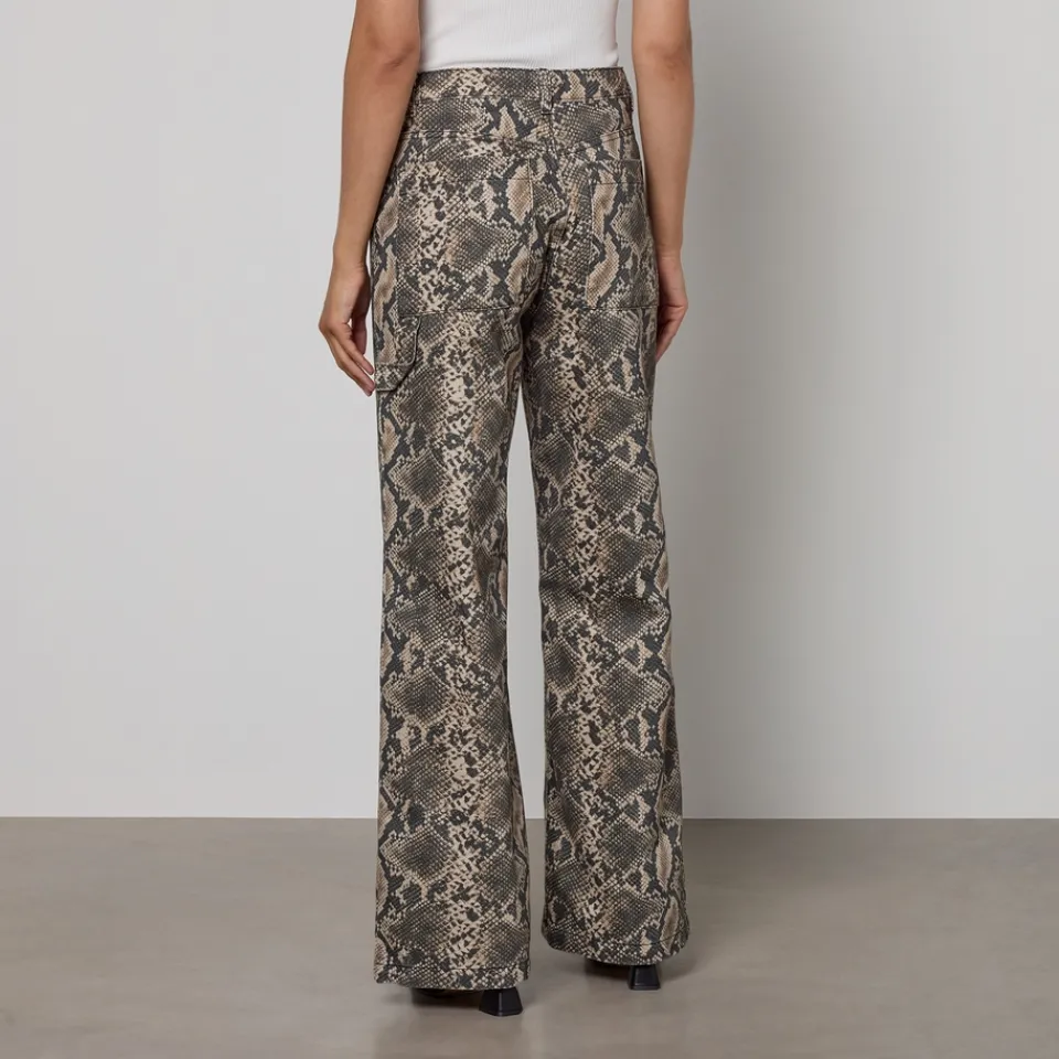 Trousers|Dr. Martens MAX&Co. Parure Snake-Print Cotton-Drill Trousers - UK 10