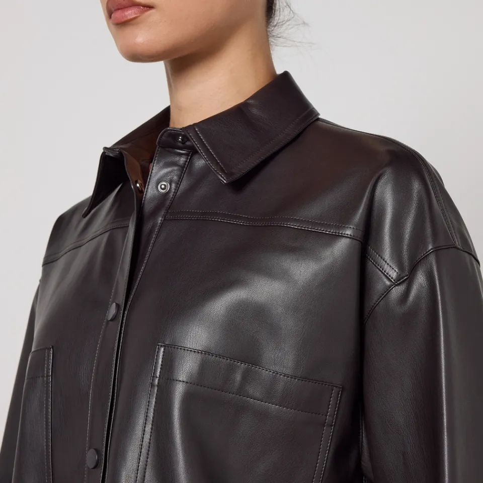 Jackets|Coats|Dr. Martens MAX&Co. Sand Jersey Faux Leather Jacket - M
