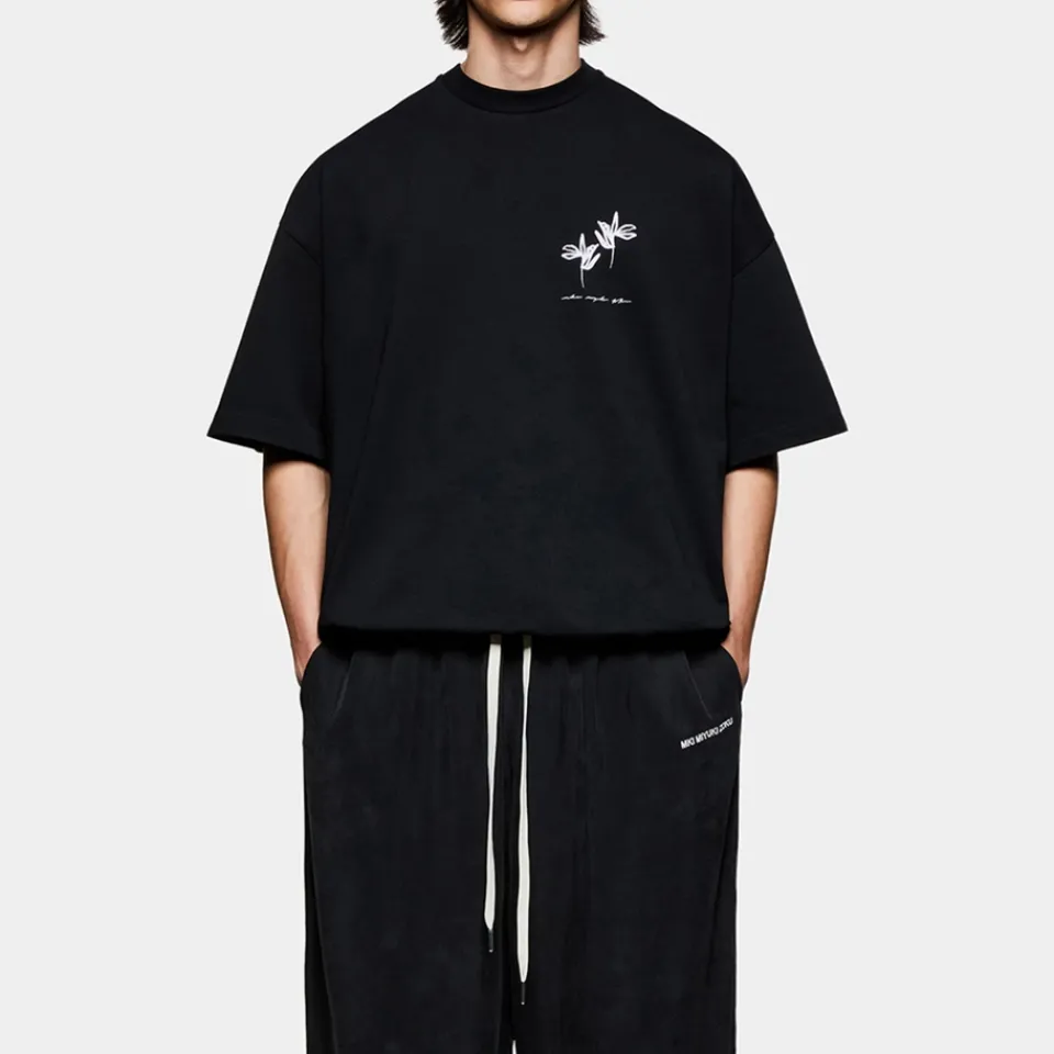 T-Shirts|T-Shirts|MKI MIYUKI ZOKU Ink Flower Cotton-Jersey T-Shirt - S