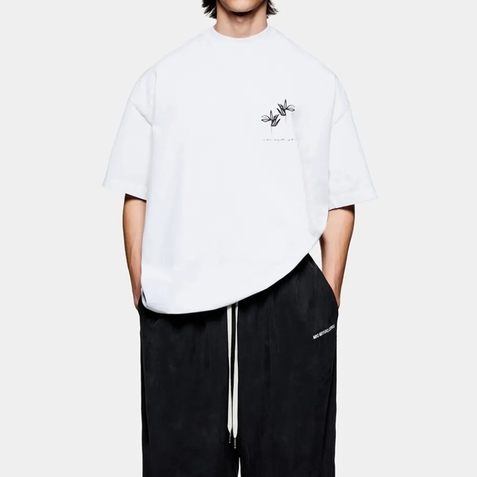T-Shirts|T-Shirts|MKI MIYUKI ZOKU Ink Flower Cotton-Jersey T-Shirt - S
