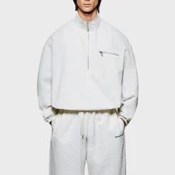 Sweatshirts|Dr. Martens MKI MIYUKI ZOKU Seersucker Quarter-Zip Jacket - S