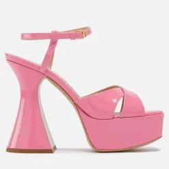 Heels|Sandals & Slides|Dr. Martens Moschino Women’s Patent Leather Platform Sandals - UK 4