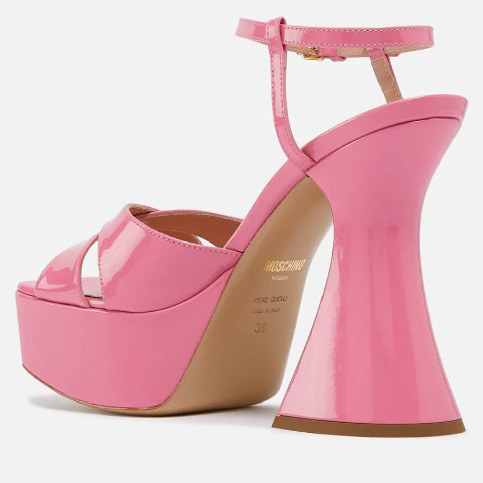 Heels|Sandals & Slides|Dr. Martens Moschino Women’s Patent Leather Platform Sandals - UK 4
