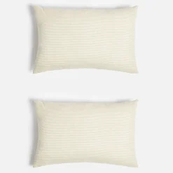 Bedroom|Home Textiles|ïn home Linen Cotton Stripe Cushion Cover - Natural - 75x50cm - Set of 2