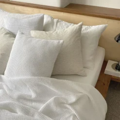 Bedroom|Home Textiles|ïn home Linen Cotton Stripe Cushion Cover - Natural - 75x50cm - Set of 2