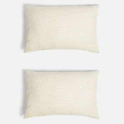 Bedroom|Home Textiles|ïn home Linen Cotton Stripe Cushion Cover - Natural - 75x50cm - Set of 2
