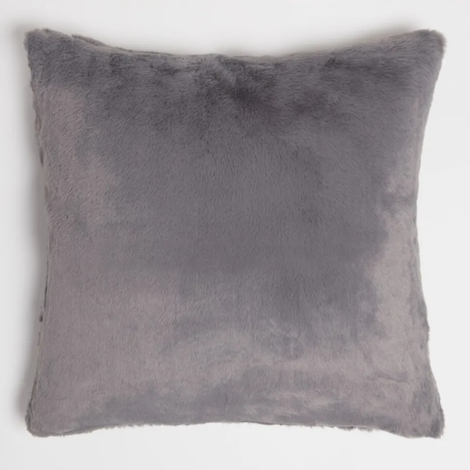 Bedroom|Home Textiles|ïn home Recycled Polyester Faux Fur Cushion - Grey