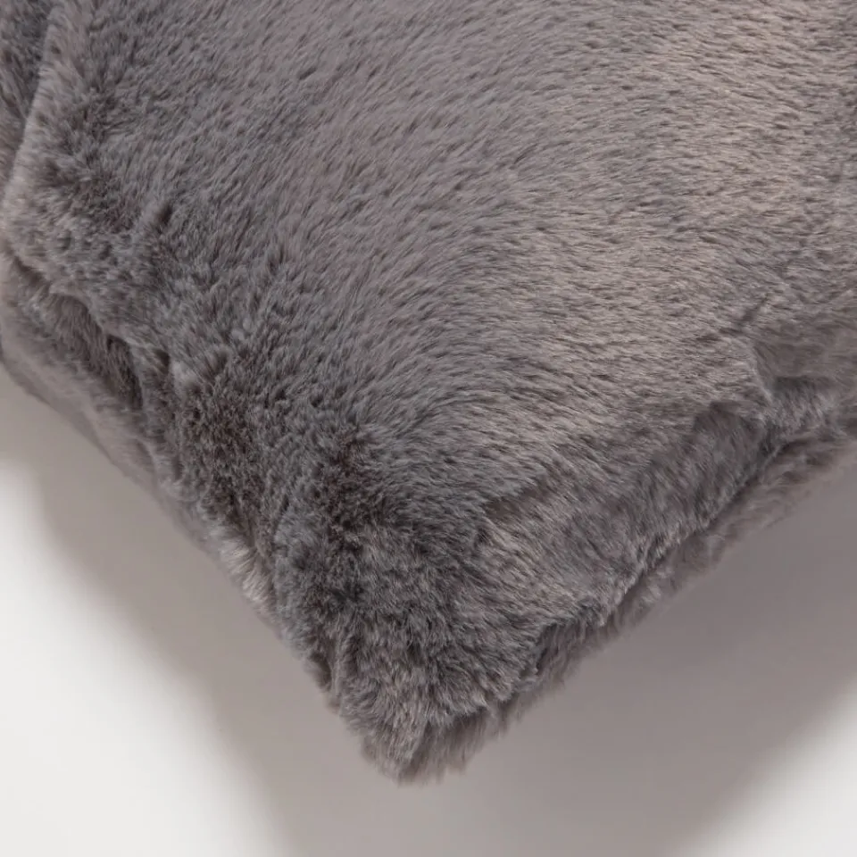 Bedroom|Home Textiles|ïn home Recycled Polyester Faux Fur Cushion - Grey
