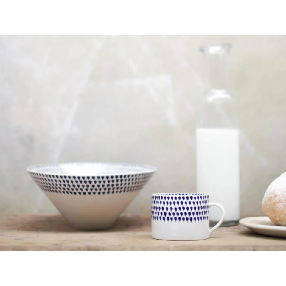 Dining|HAY Nkuku Indigo Drop Mug - Cream and Indigo