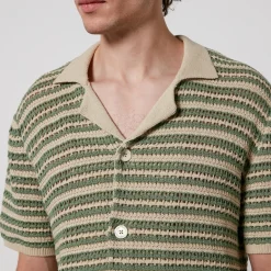 Shirts|Shirts|NN.07 Henry Crocheted Cotton Shirt - L