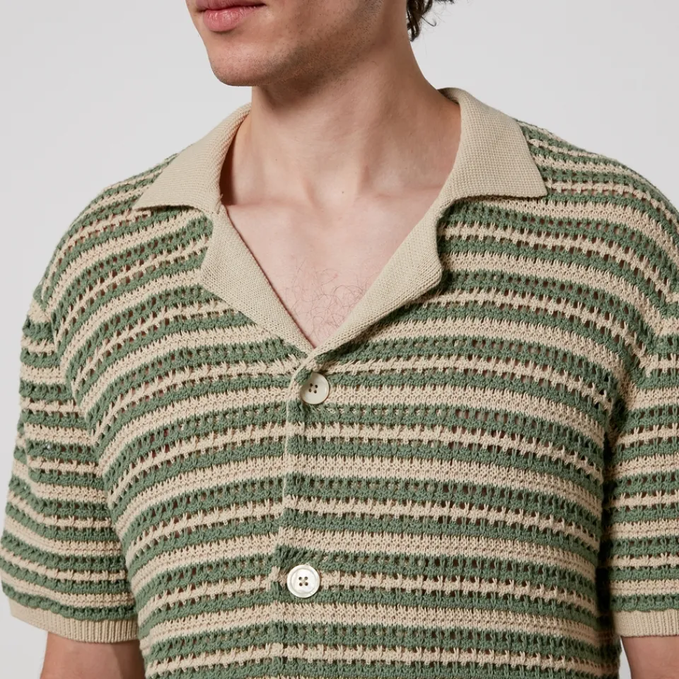 Shirts|Shirts|NN.07 Henry Crocheted Cotton Shirt - L