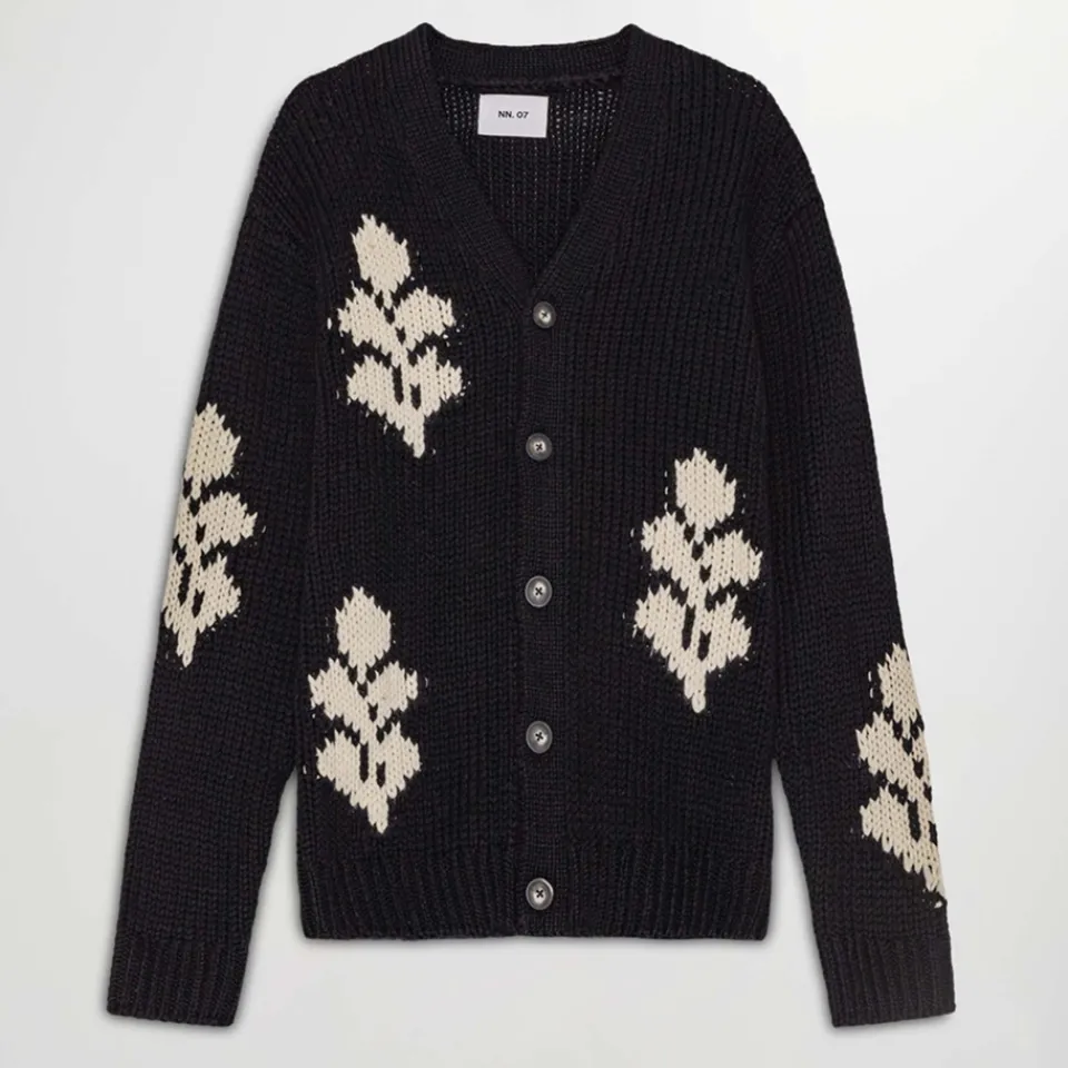 Cardigans|Knitwear|Axel Arigato NN.07 Mika Intarsia-Knit Cardigan - S
