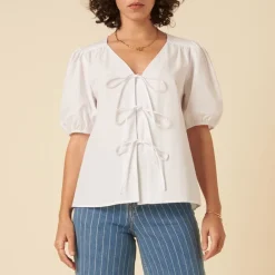 T-Shirts And Tops|Shirts And Blouses|Ganni Nobody's Child Bernadetta Organic Cotton-Poplin Blouse - UK 6
