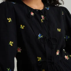 T-Shirts And Tops|Shirts And Blouses|Ganni Nobody's Child Bernice Cotton-Cloqué Blouse - UK 6