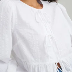 T-Shirts And Tops|Shirts And Blouses|Nobody's Child Bernice Cotton-Cloqué Blouse - UK 6