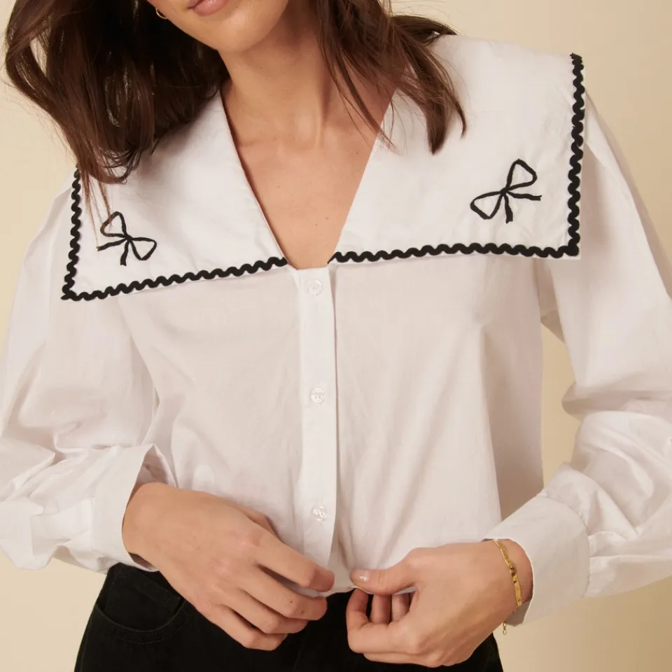 T-Shirts And Tops|Shirts And Blouses|Dr. Martens Nobody's Child Bingley Cotton-Poplin Blouse - UK 6