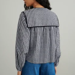 T-Shirts And Tops|Shirts And Blouses|Barbour Nobody's Child Bridy Gingham Seersucker Blouse - UK 6