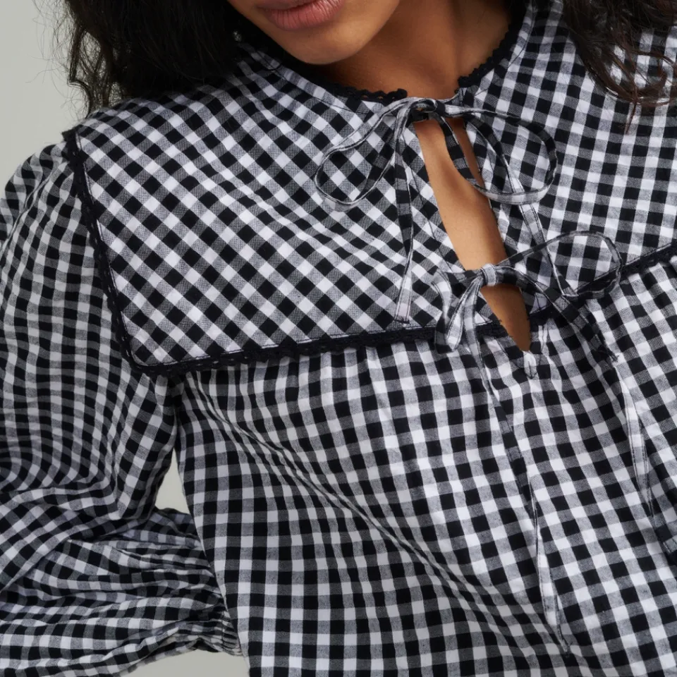 T-Shirts And Tops|Shirts And Blouses|Barbour Nobody's Child Bridy Gingham Seersucker Blouse - UK 6