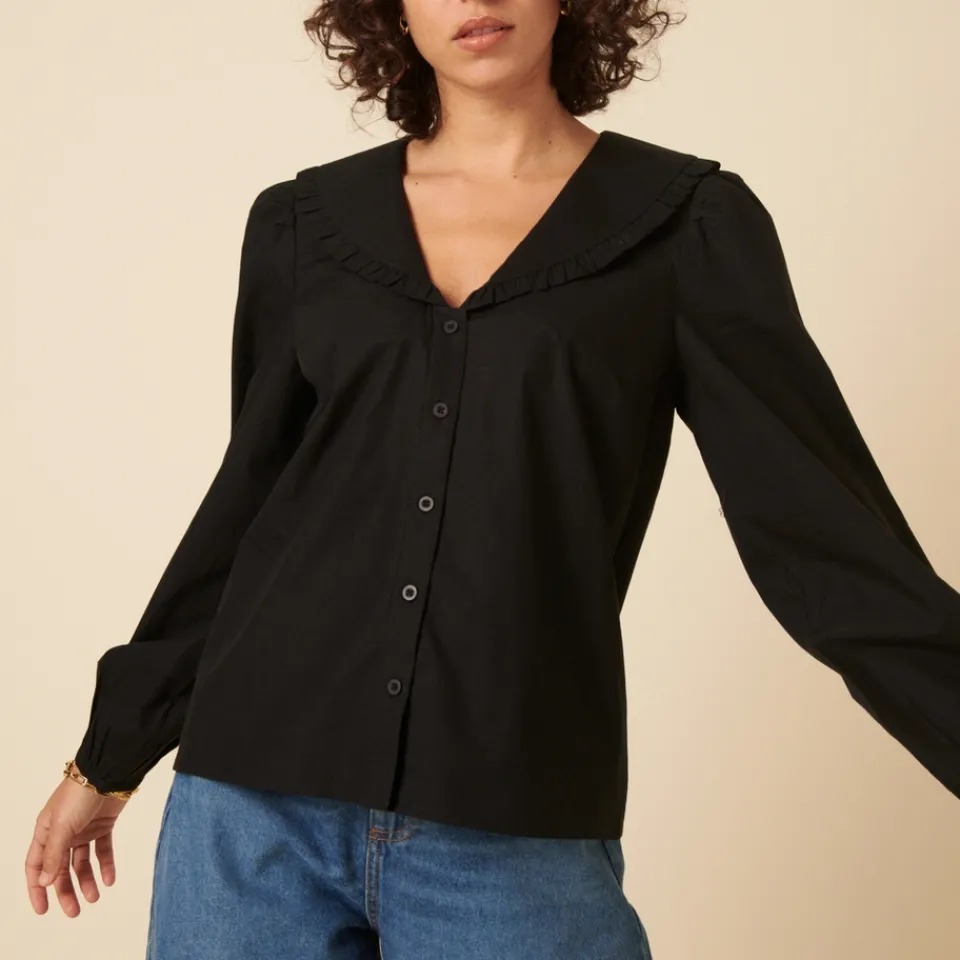 T-Shirts And Tops|Shirts And Blouses|ROTATE Birger Christensen Nobody's Child Emmie Cotton-Poplin Blouse - UK 6