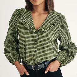 T-Shirts And Tops|Shirts And Blouses|Sleeper Nobody's Child Emmie Gingham Blouse - UK 16