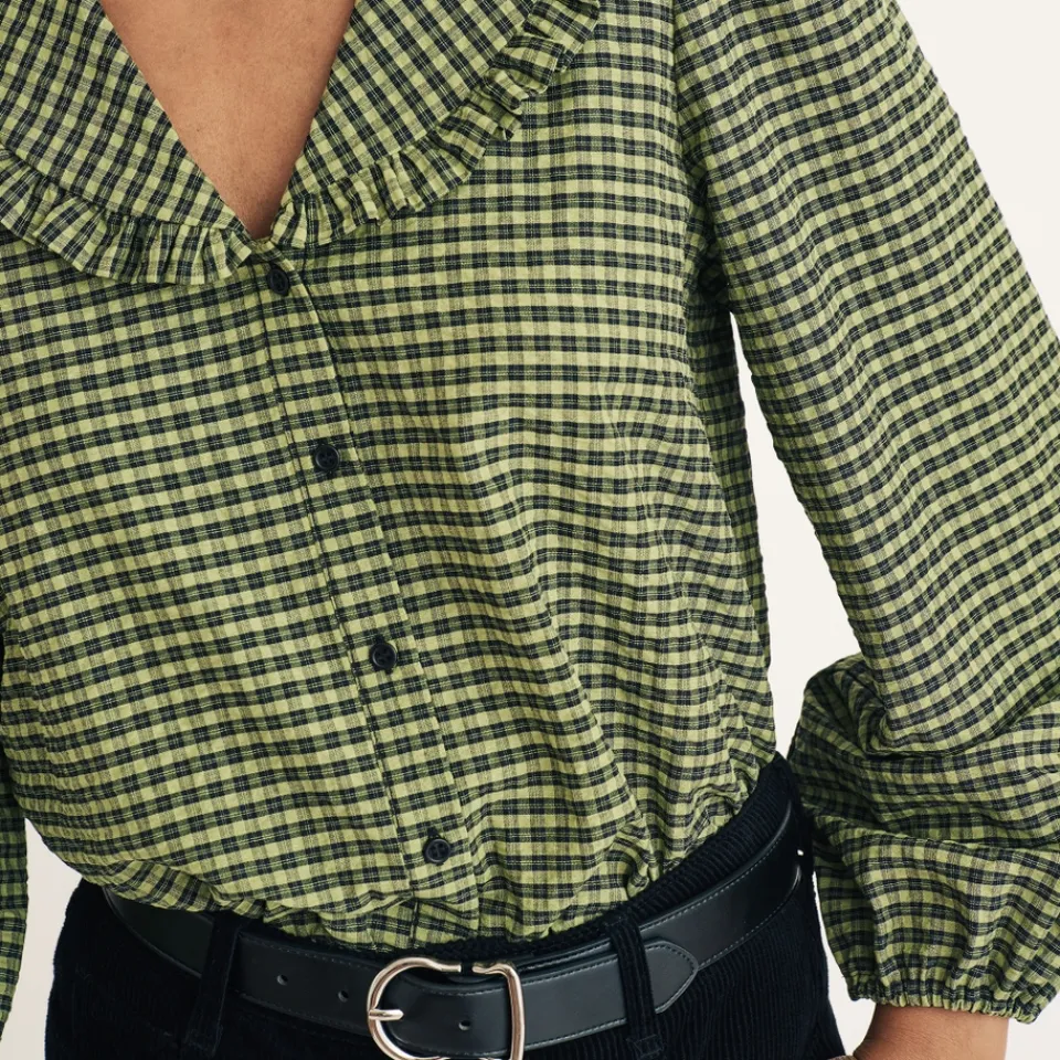 T-Shirts And Tops|Shirts And Blouses|Sleeper Nobody's Child Emmie Gingham Blouse - UK 16