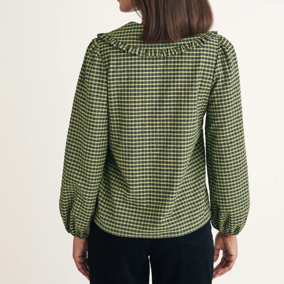 T-Shirts And Tops|Shirts And Blouses|Sleeper Nobody's Child Emmie Gingham Blouse - UK 16