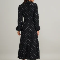 Dresses|Dresses|ROTATE Birger Christensen Nobody's Child Otillie Polka Dot Crepe Midi Dress - UK 6