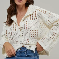 Knitwear|Stine Goya Nobody's Child Pointelle Knit Cardigan - M