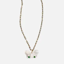Jewellery|Notte Baby Farfalla Glow Mother of Pearl Gold Tone Necklace