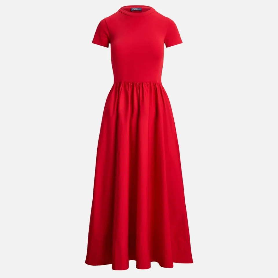 Dresses|Dresses|Polo Ralph Lauren A-Line Cotton-Jersey and Poplin Dress - S