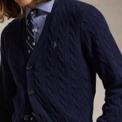 Cardigans|Knitwear|Dr. Martens Polo Ralph Lauren Cable-Knit Cotton V-Neck Cardigan - L