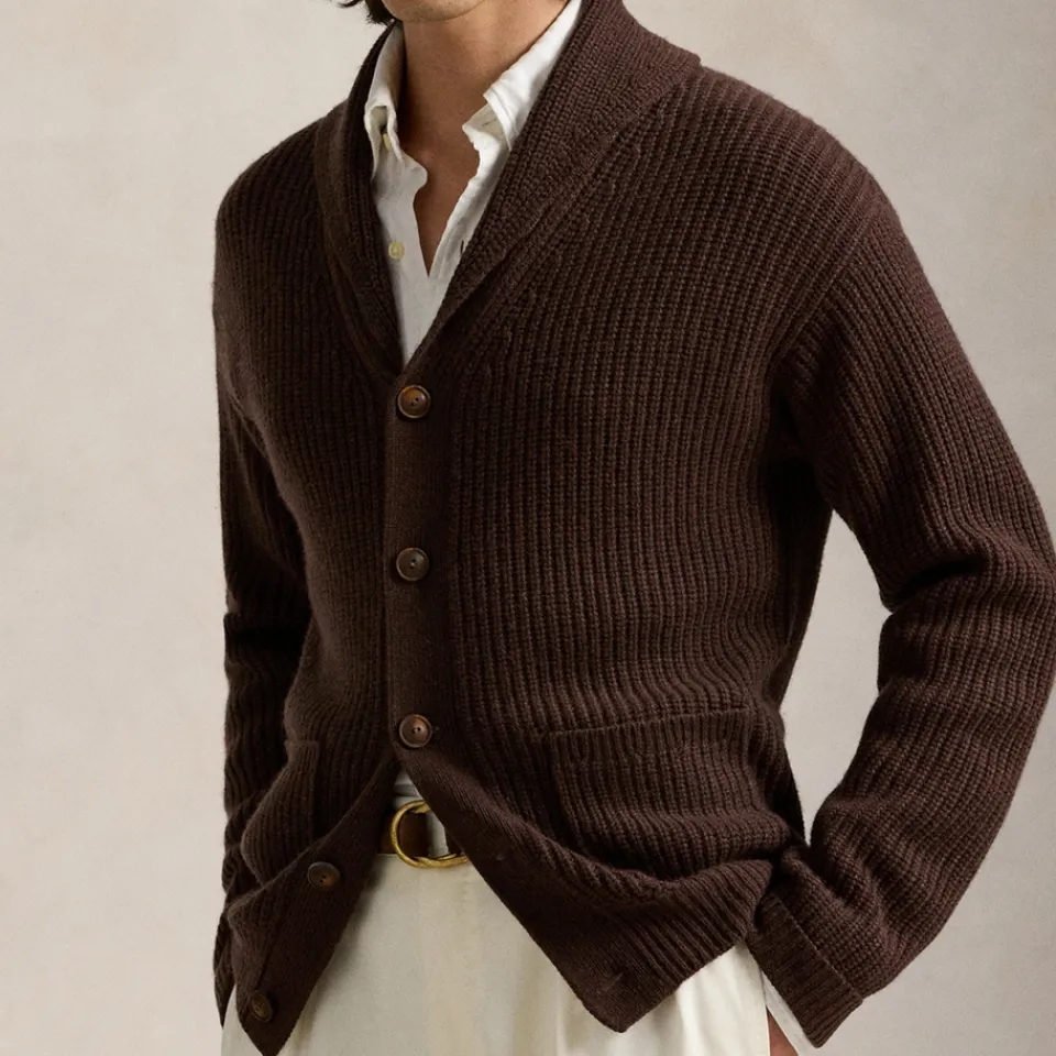 Cardigans|Knitwear|AMI Polo Ralph Lauren Cotton Knit Cardigan - S