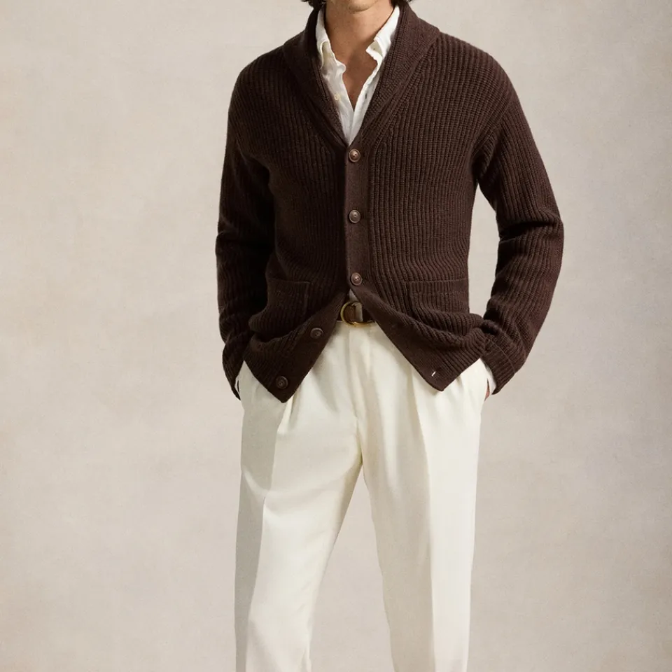 Cardigans|Knitwear|AMI Polo Ralph Lauren Cotton Knit Cardigan - S