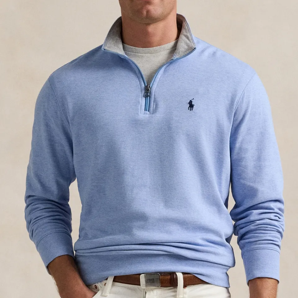 Sweatshirts|Polo Ralph Lauren Cotton-Blend Jersey Half-Zip Sweatshirt - L