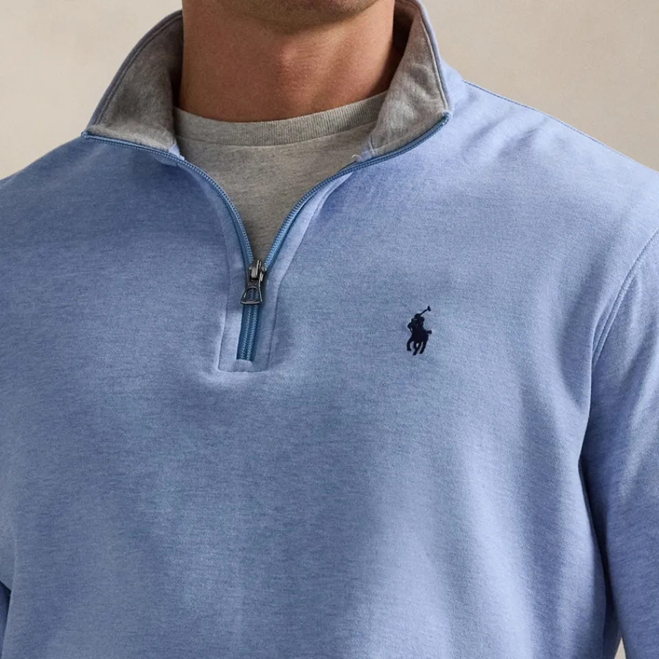 Sweatshirts|Polo Ralph Lauren Cotton-Blend Jersey Half-Zip Sweatshirt - L