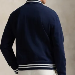 Jackets|Coats|Polo Ralph Lauren Cotton-Blend Jersey Baseball Jacket - S