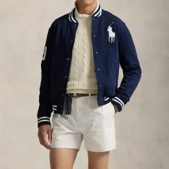 Jackets|Coats|Polo Ralph Lauren Cotton-Blend Jersey Baseball Jacket - S