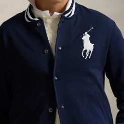 Jackets|Coats|Polo Ralph Lauren Cotton-Blend Jersey Baseball Jacket - S