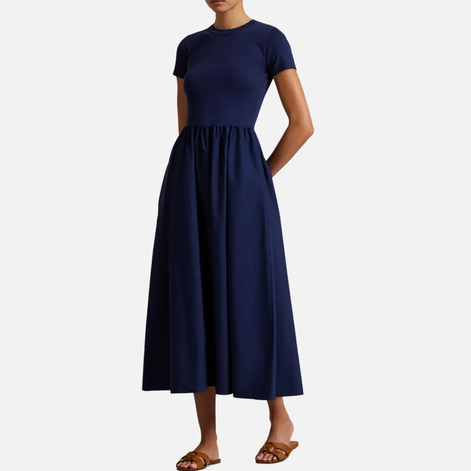 Dresses|Dresses|Polo Ralph Lauren Cotton-Jersey and Poplin Dress - XS