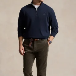 Knitwear|Ganni Polo Ralph Lauren Cotton-Jersey Half-Zip Jumper - XL