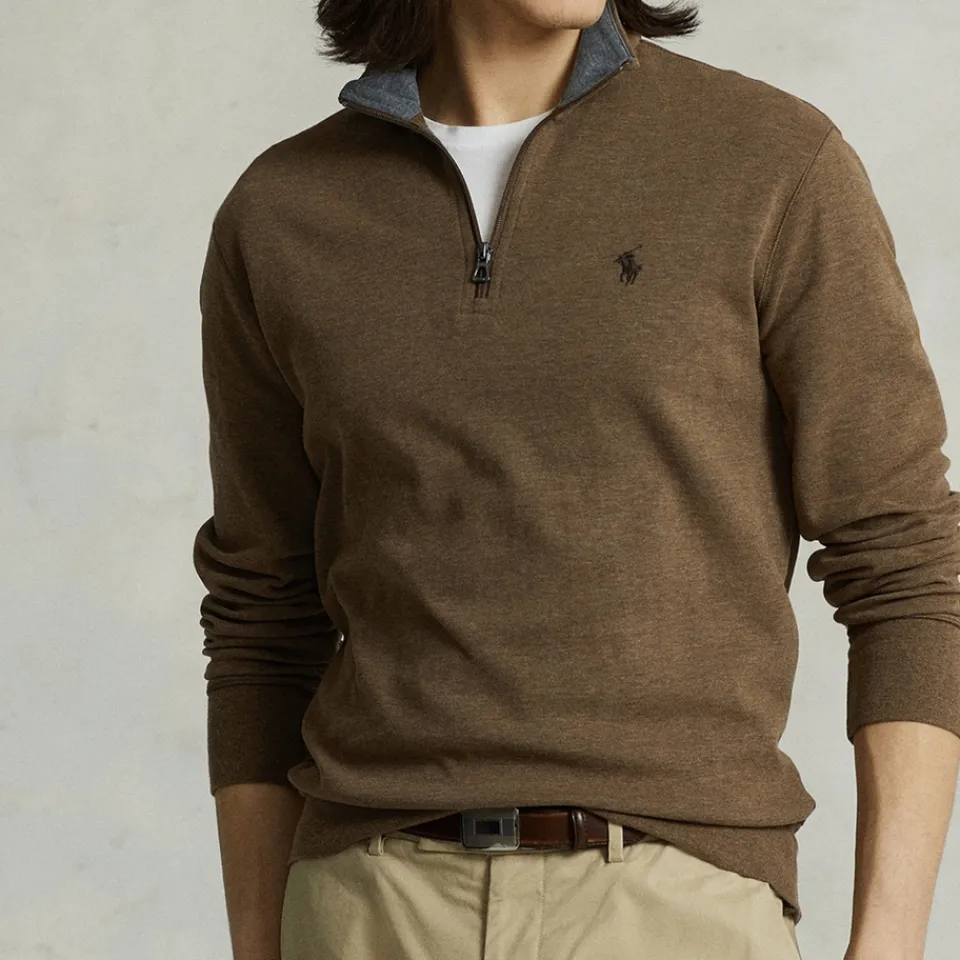 Knitwear|Museum of Peace & Quiet Polo Ralph Lauren Cotton-Jersey Half-Zip Jumper - L