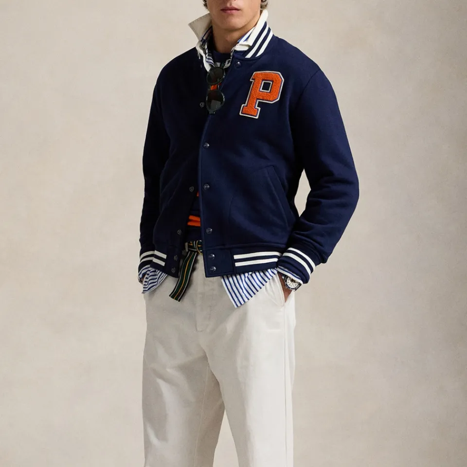 Loungewear|Jackets|Polo Ralph Lauren Cotton-Jersey Baseball Jacket - S