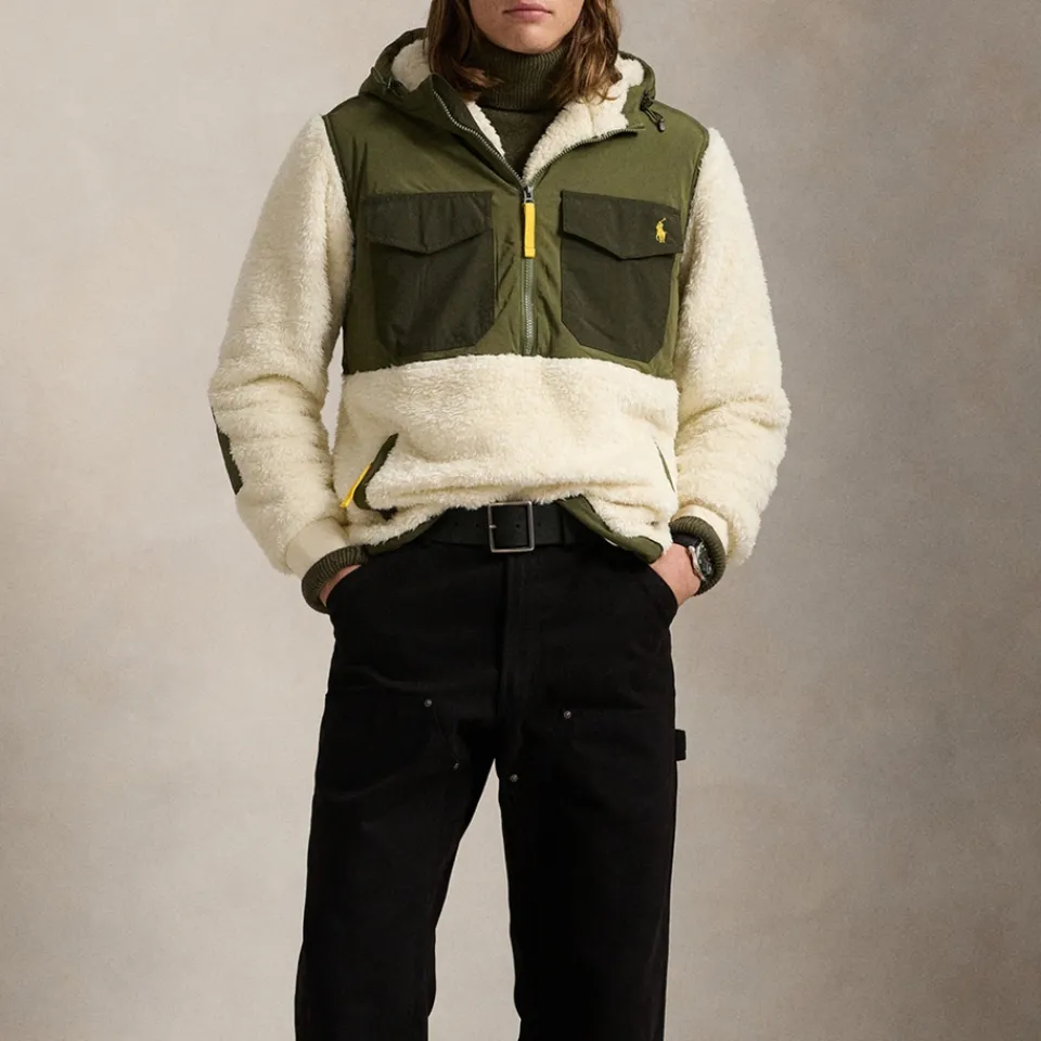 Jackets|Coats|Dr. Martens Polo Ralph Lauren Curly Hi-Pile Half-Zip Jacket - S