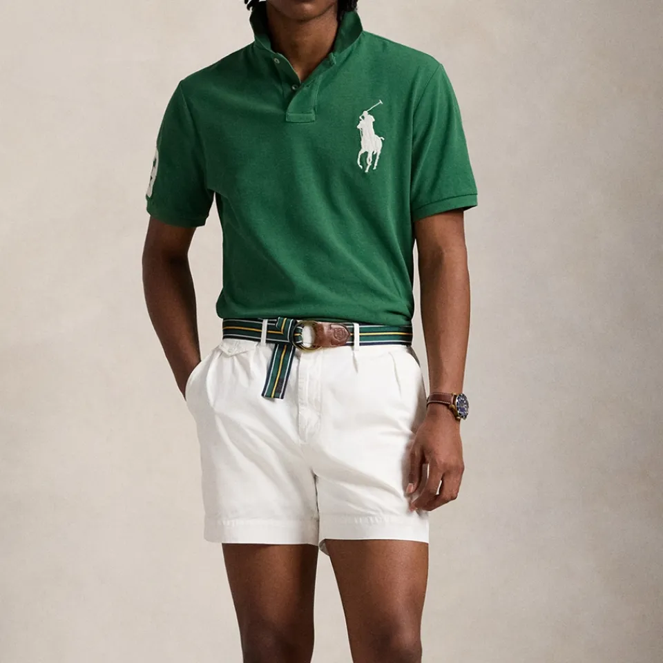 Polo Shirts|Polo Ralph Lauren Custom Slim Fit Contrast PP Cotton Mesh Polo Shirt - S