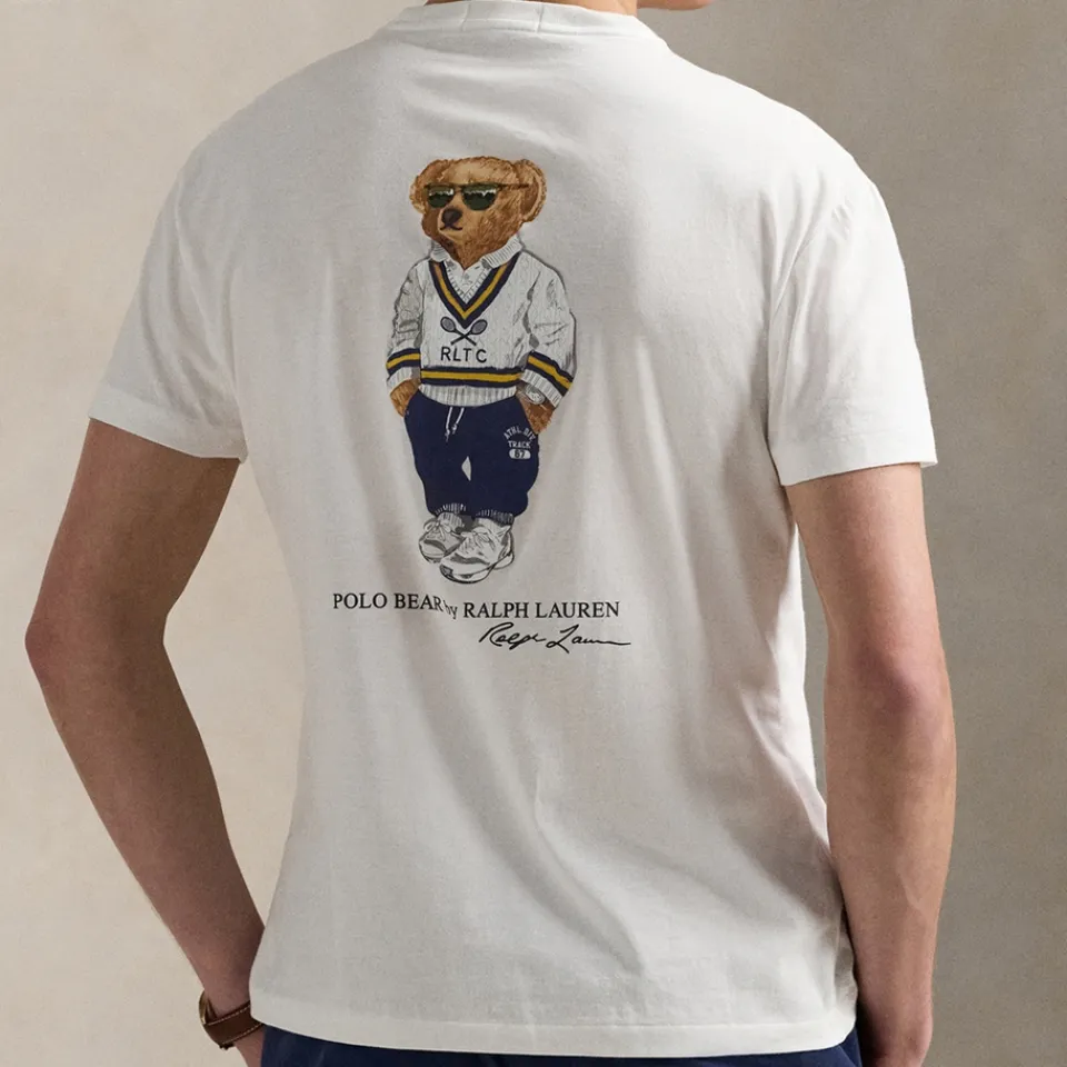T-Shirts|T-Shirts|NN.07 Polo Ralph Lauren Custom Slim Fit Back Logo Bear Cotton T-Shirt - S